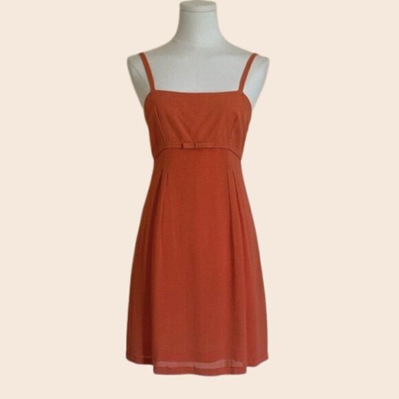 Vintage 90's Odessa Orange Plaid Mini Dress  Size 6 - Picture 1 of 15